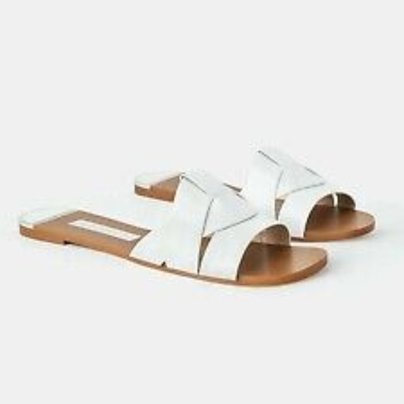 zara white flat sandals